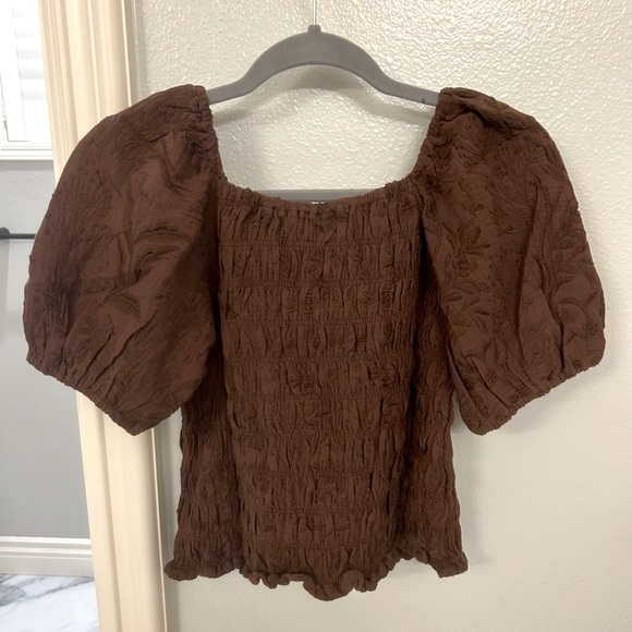 Design History Nina Smocked Puff Sleeve Blouse-NWT - Picture 4 of 7